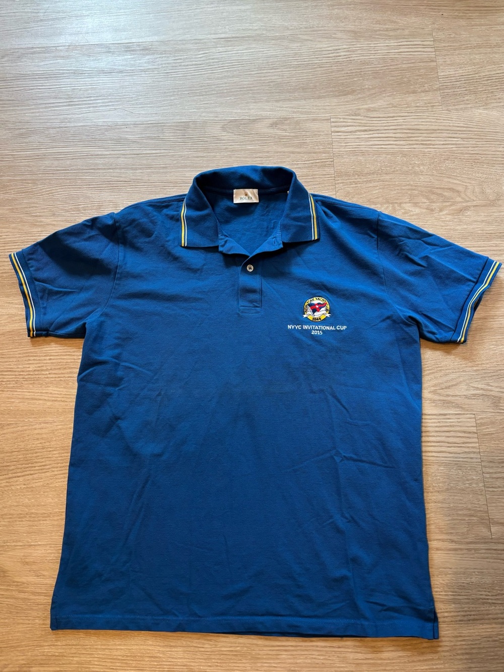 Rolex Men’s Large Polo Shirt New York Yacht Club Blue Nautical Old Money